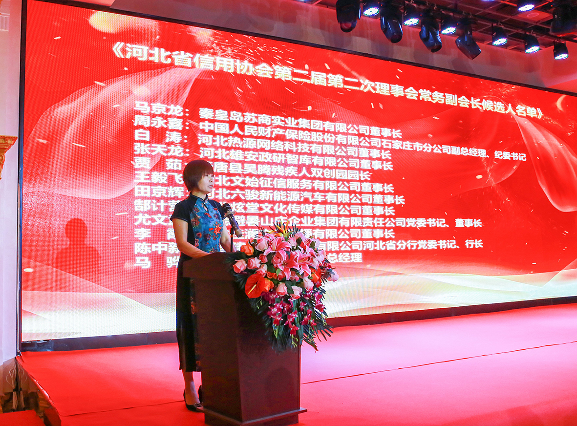 集團公司書記兼總裁張貴玲擔(dān)任河北省信用協(xié)會法定代表人